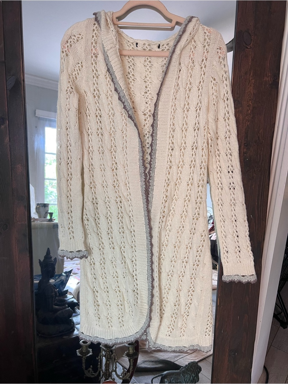 So soft & Beautiful Knit Hooded Long Cardigan Sweater Excellent Condition!! - Picture 5 of 15